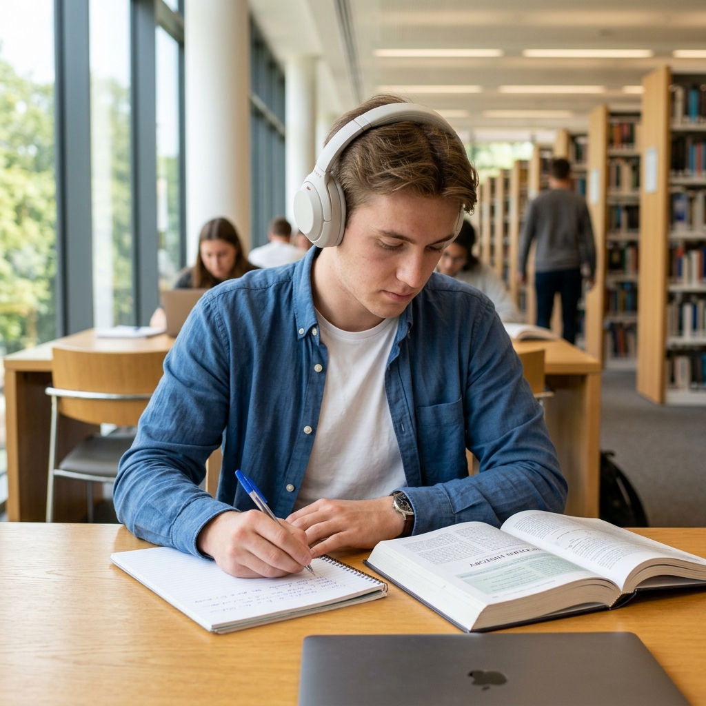 Student studying